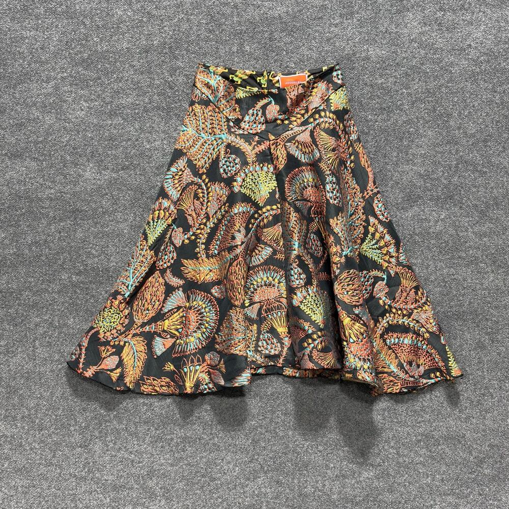 La DoubleJ Skirt Womens Medium Multicolor Floral A Line Midi Italy Jacquard